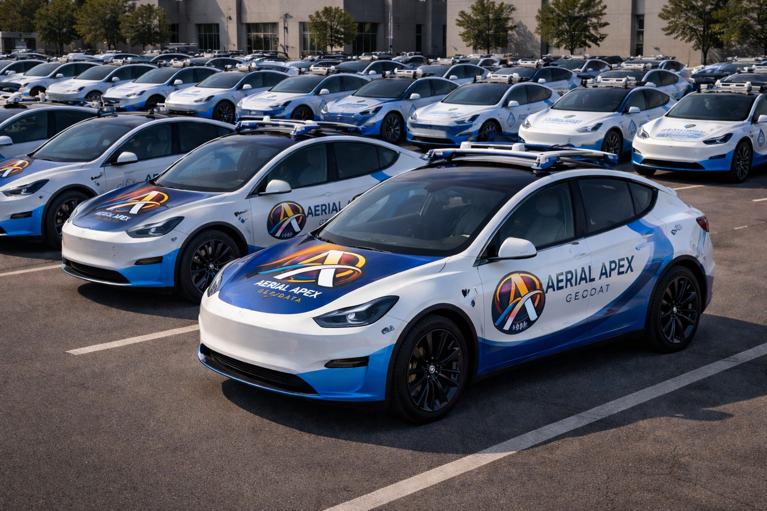 Tesla Model 3 with Aerial Apex Geodata wrap